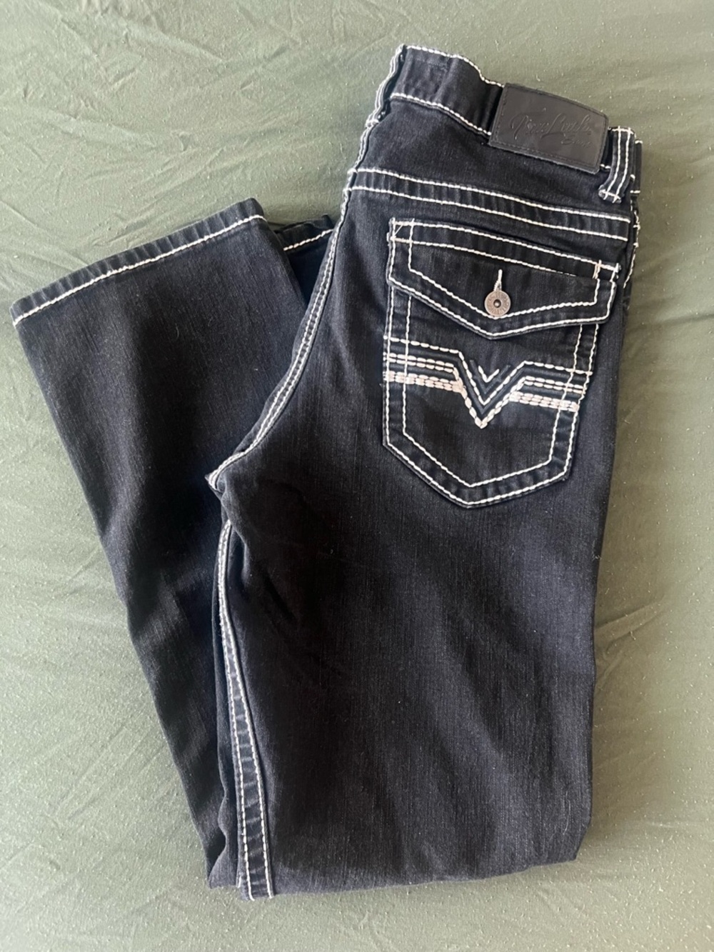 Men’s Black Jeans with White Contrast Stitching